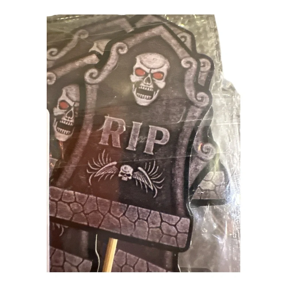 Halloween Cupcake Toppers on Sticks 48pc
